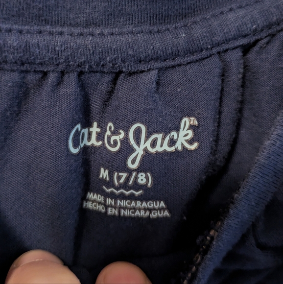 Cat & Jack Blue Short Sleeve Embellished Blouse - Picture 4 of 5